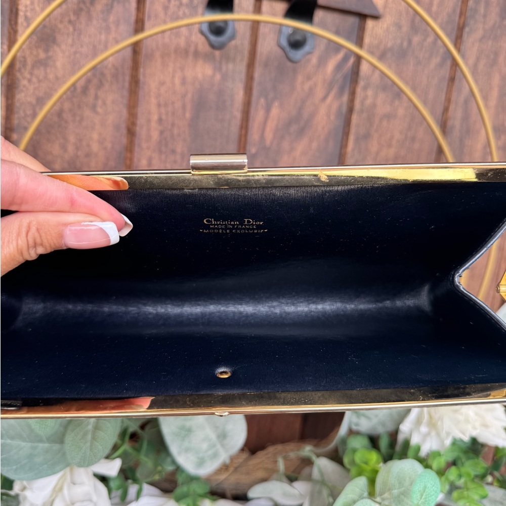 Vintage Dior Navy Blue Monogram Clutch - Picture 15 of 16